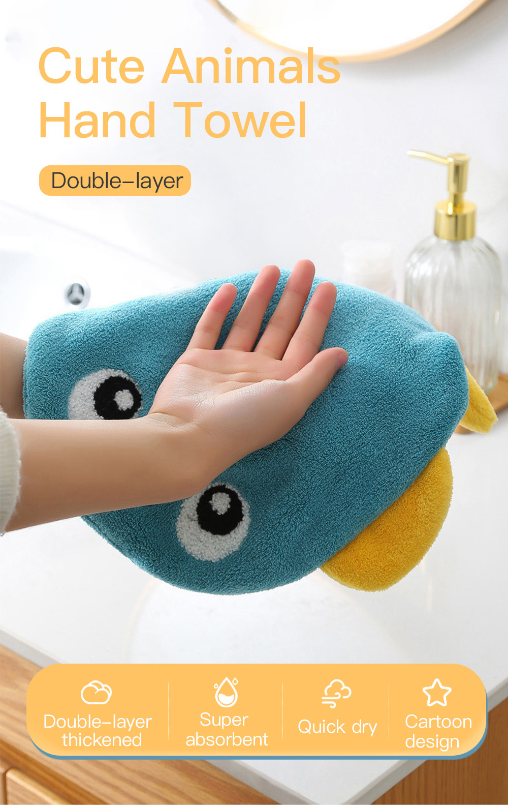 Lovely Puppy Fish Hand Towel-1